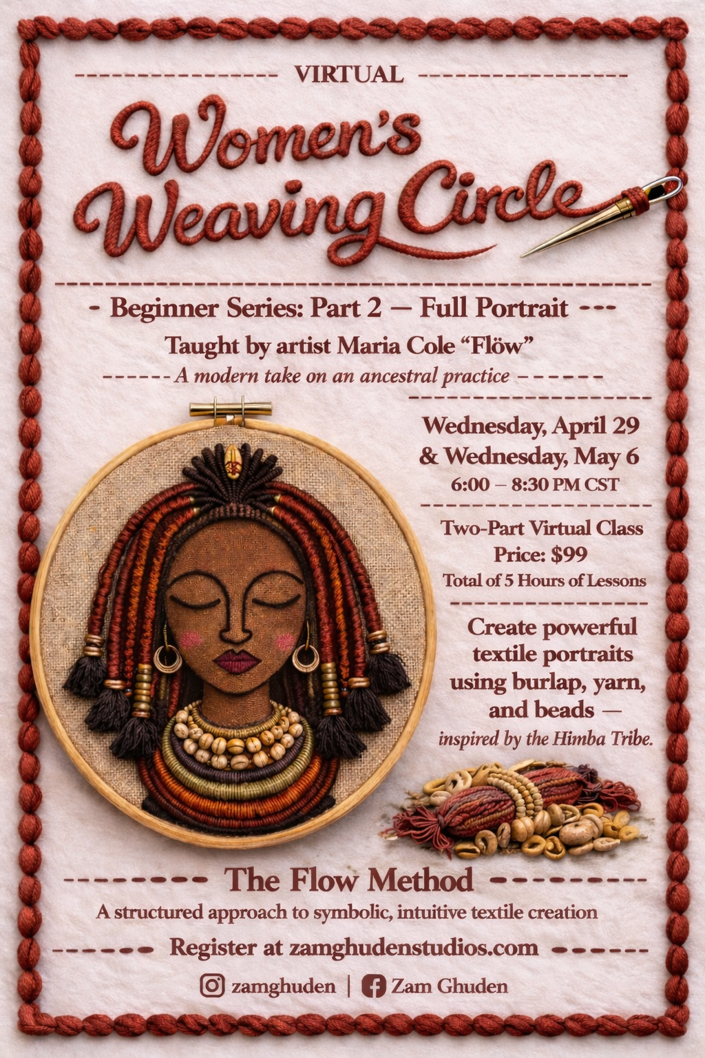 2 part Virtual Women's Weaving Circle Beginner Course LIVE April 29