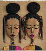 Load image into Gallery viewer, BEADED BONDS LARGE BURLAP YARN ART WALL DISPLAY
